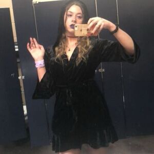 Betsey Johnson Shimmering Black Velvet Dress/Robe